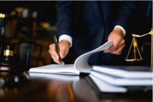 Lawyer drafting Connecticut business contract